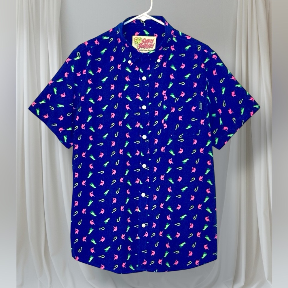 NWOT Simply Sourhern Life Of The Party Nautical Themed Button Down Shirt MD